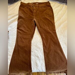 a.n.a Corduroy High Rise Flare Pants in Rich Brown